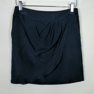 Loft | Draped front silk skirt 0P NWT